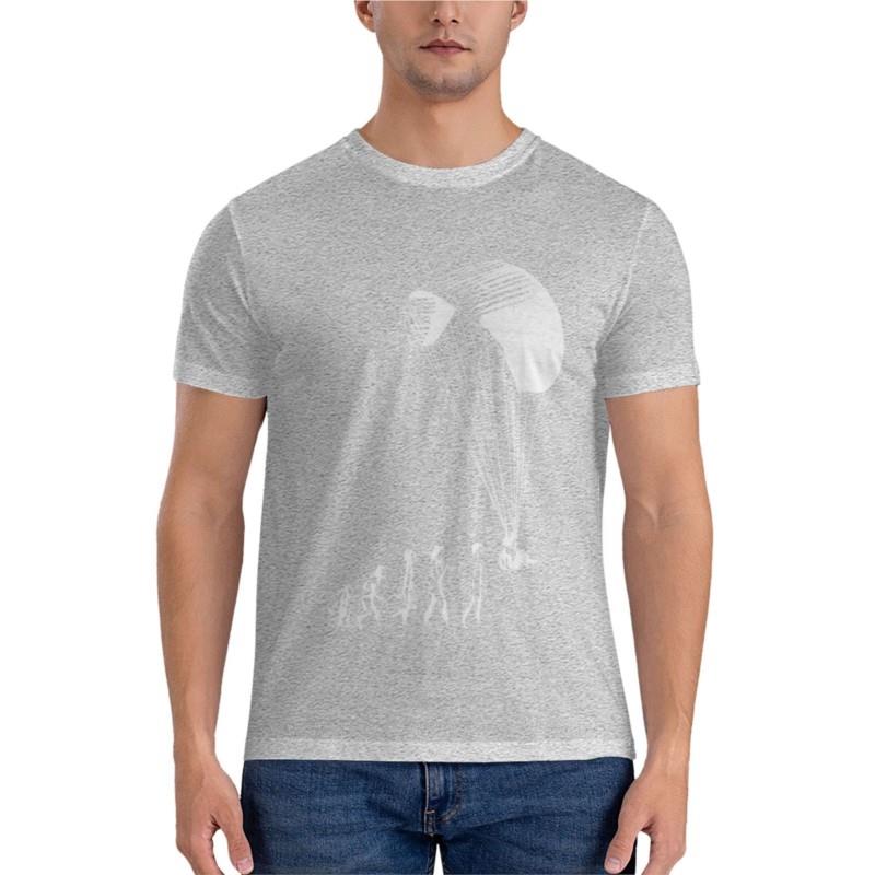Paragliding evolution Fitted T-Shirt custom t shirt t shirts for men brand t-shirt summer top tees S