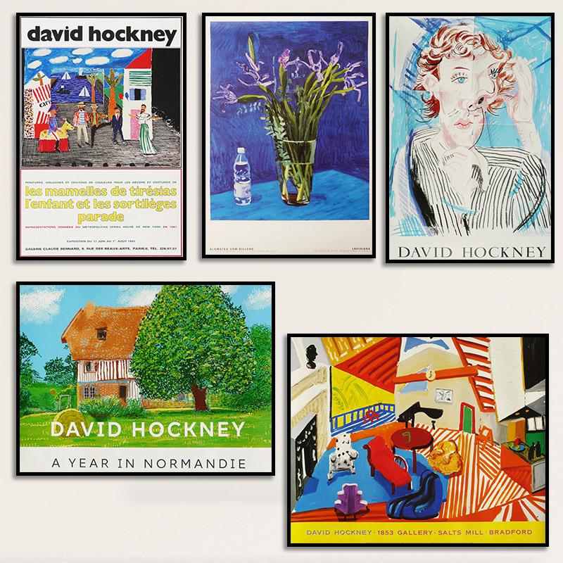 David Hockney Original Exhibition A Year In Normandie House Tree Modern Art Poster Canvas Painting Wall Print Picture Home Decor