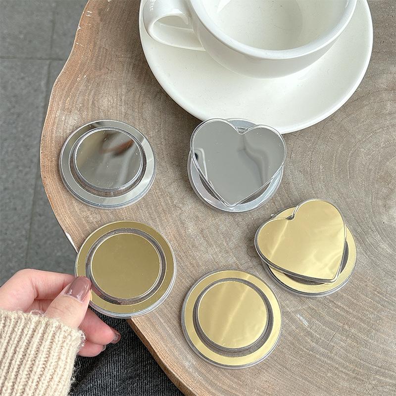 Mirror Phone Airbag Stand - Multi-Shape Makeup Mirror + Desktop Support All-in-One Accessory with Magnetic Design