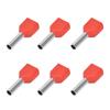 100PCS Insulated Ferrules Terminal Copper Tube PVC Crimp Connector for 2x18AWG Wire TE1008