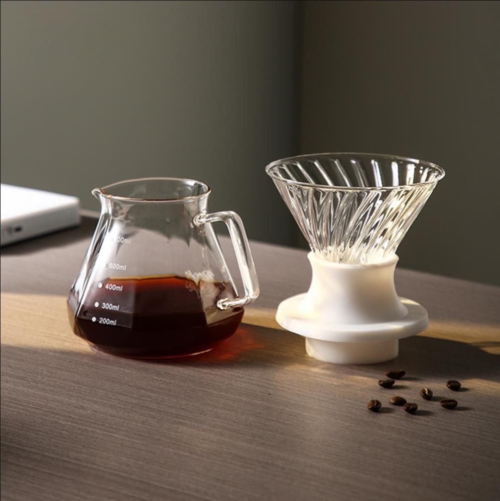 Hand Brewed Coffee Set Coffee Server with Filter Switch Dripper Handmade Borosilicate Glass Maker for Over Coffee Dripper Sets