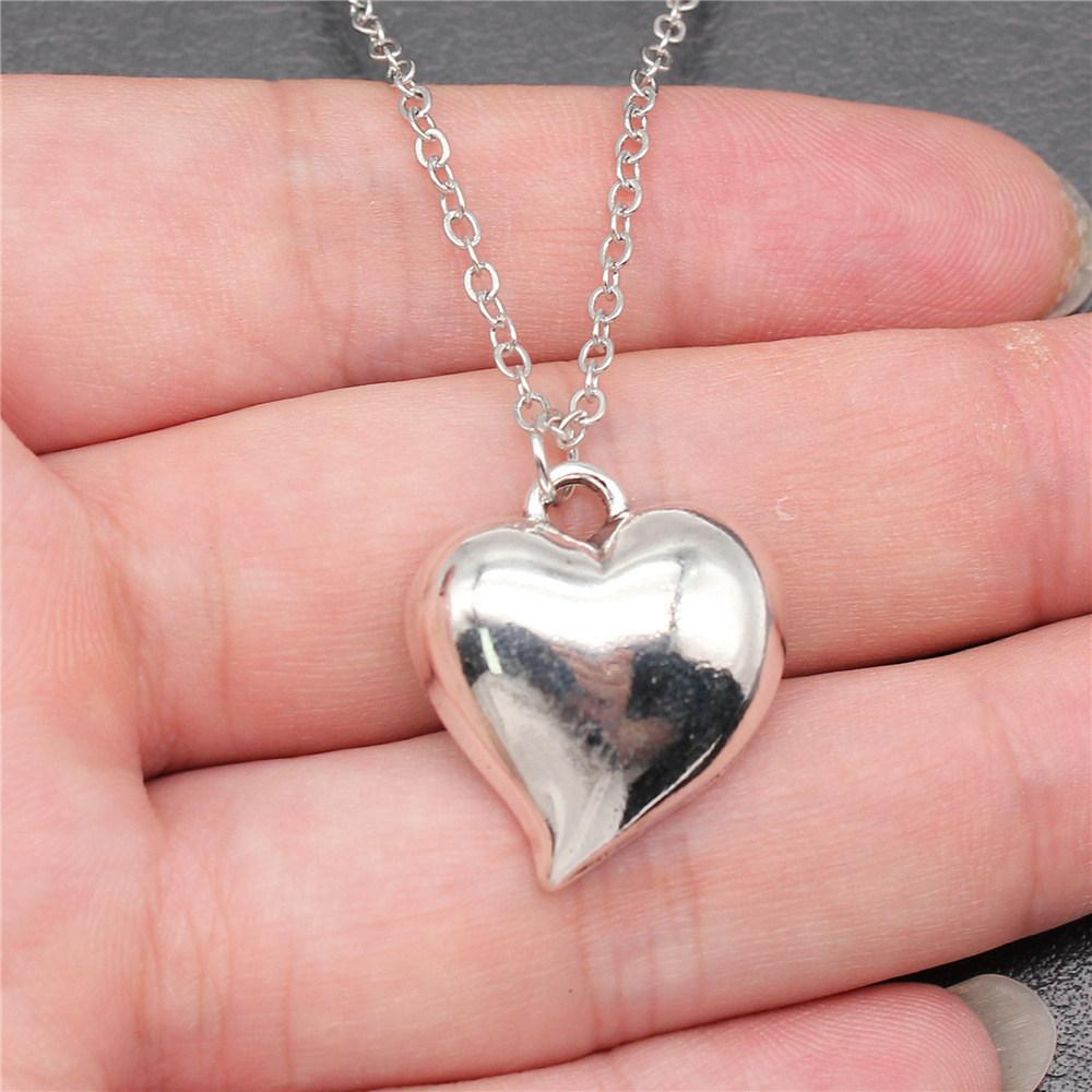 Necklace On The Neck 43cm Chain Peach Heart Nameplate Wedding Jewelry Findings QN057