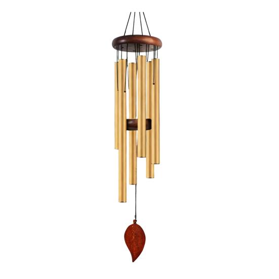 yangyizhi Metal Wind Chime with 6 Aluminum Tubes, Garden Hanging Chimes, Weather Resistant Chimes for Outdoor Patio Decoration E