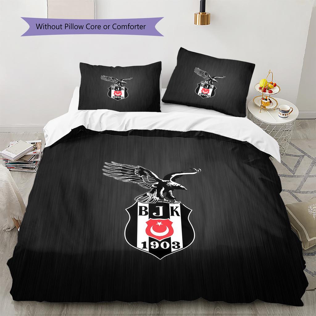 BJK Pattern Bedding Quilt Set Home Decoration Gift (1 * duvet cover + 2 * pillowcase without core)