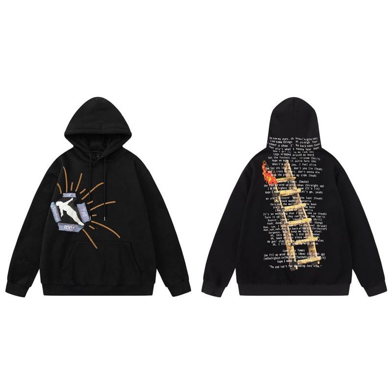 Unisex Oversized Drop Shoulder Hoodie Pants Set With Graffiti Print Cotton Blend Winter Casual Loungewear