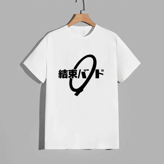 T-shirt in Puro Cotone di Alta Qualità Stampa Kessoku Band T-shirt Uomo Donna Quotidiana Casual Comfort Magliette Anime Giapponese Manica Corta Top