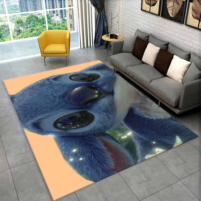 Cute S-Stitch Cartoon Non-Slip Area Rug for Living Room,Bedroom,Playroom,Soft Carpet Floor Mat Home Decor Rug Kids Room Gift