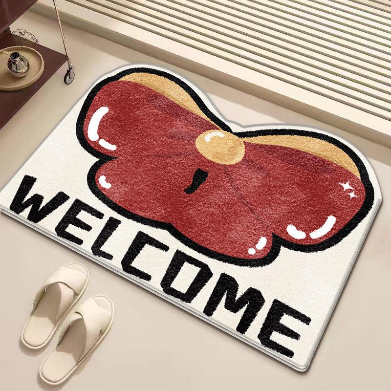 Princess please be happy floor mat cartoon imitation velvet bathroom absorbent toilet wear-resistant door mat