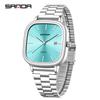 Fashion Square Dial Couple's Wristwatches Men Women Casual Daily Calendar Watch Waterproof Steel Strap Relojs
