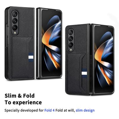 Non -Fingerprint Leather Phone Accessories Case For Samsung Galaxy Z Fold 4 Fold3 Fold2 Fold4 5g Fold 2 3 Card Slot Slim Cover