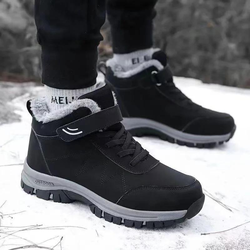 Winter New Men Snow Boots Outdoor Thick Soled Non Slip Cotton Shoe Fashion Warm Plush Boot Casual Comfortable Male Shoes Botas