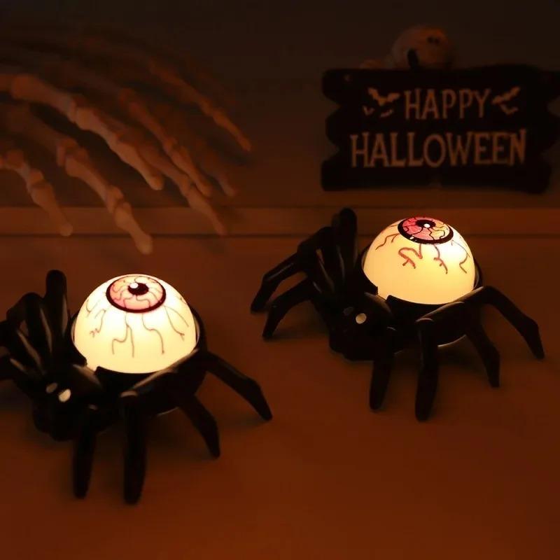 Halloween LED Eyeball Lights Creepy Spooky Glowing Pumpkin Candle Light Prop for Haunted House Indoor Party Decoration Supplies