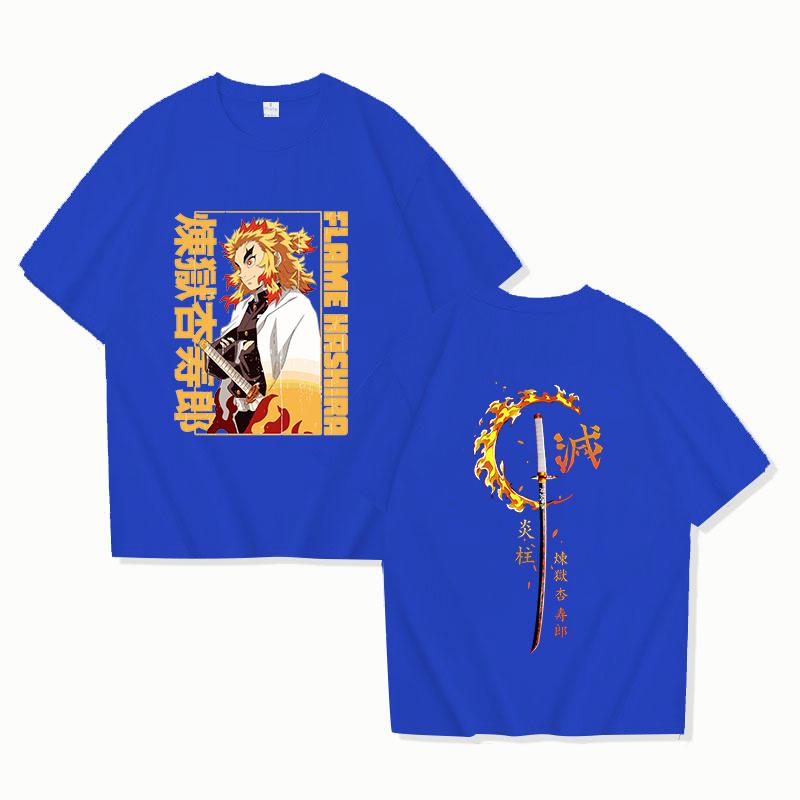 New Anime Rengoku Kyoujurou T Shirt Unisex Short Sleeve O Neck Summer Casual Pattern Printing T-shirt Top Tee