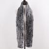 New Women Real Knitted Rex Rabbit Fur Scarf Fashion Luxury Brand Shawl Fur Scarves Solid Color Russian Winter Fur Neckerchief