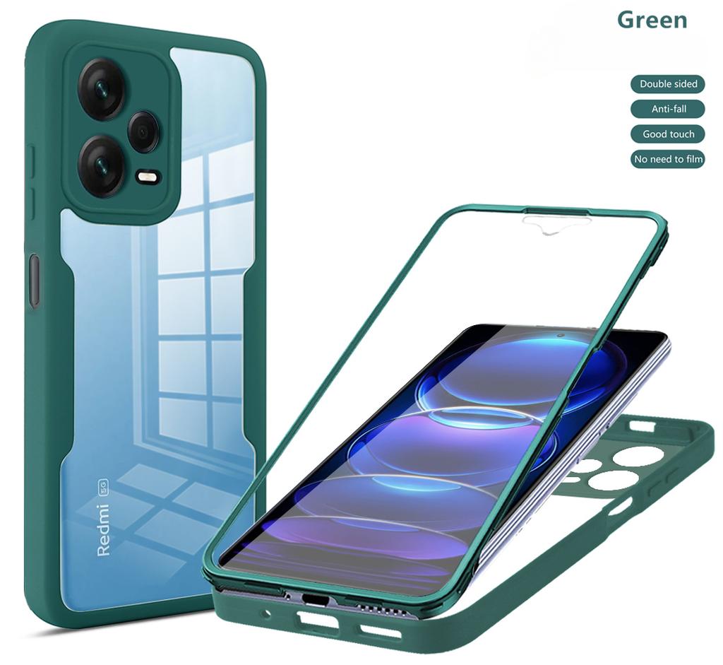 360 Clear Case for Xiaomi 12T Pro 13 Lite Redmi Note 12 11 Pro Plus 5G 12S 11S POCO X5 Pro F5 Full Protection Phone Bumper Cover