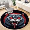 1pc Bloodthirsty Feline Office Round Area Rug, Under Office Chairs Bedroom Living Room Home Decor, Room Deco, Available In Various Sizes
