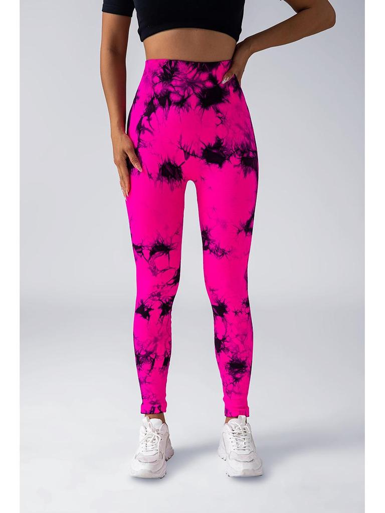 TY Tie-Dye Yoga Leggings: High-Elastic, Hip-Lifting, Tummy-Flattening Fitness Pants for Yoga and Running.