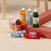 5Pcs Dollhouse Miniature Food Play Cartoon Soda Fruit Juice Drink Model Prop Set