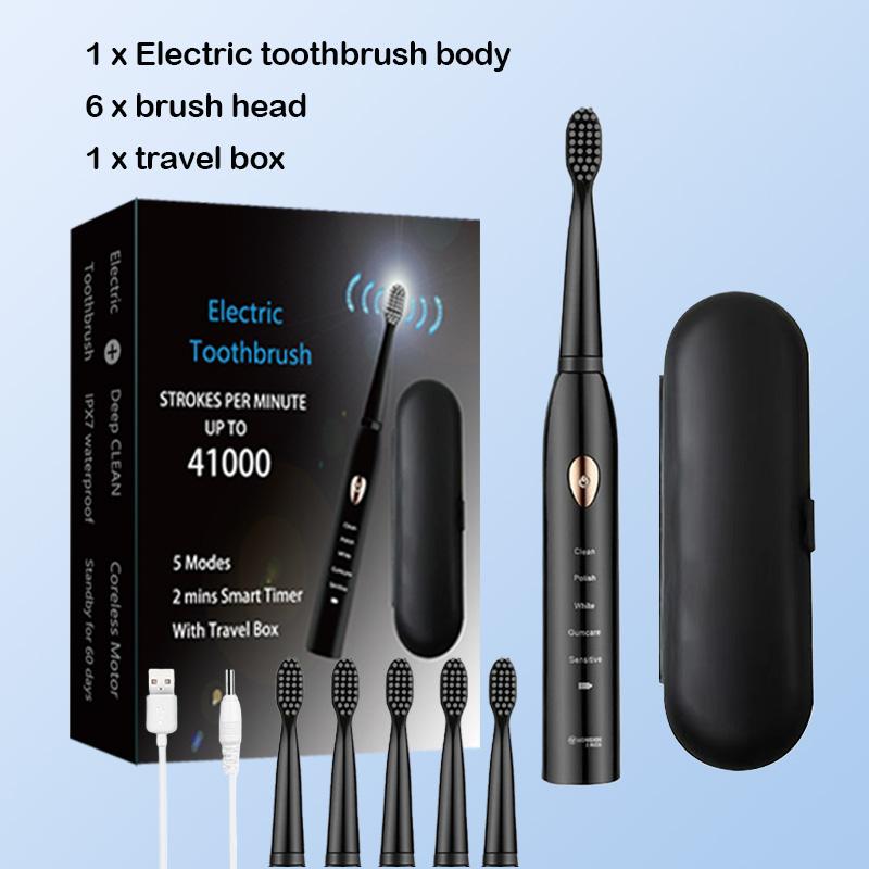 Electric Toothbrush For Rechargeable Tooth Brushes Washable Electronic Whitening Teeth Brush Timer Brush Whit Replace Clean Head