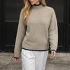 Women's Color Block Trim Pullover High Collar Sweater - European and American Fashion Knitwear