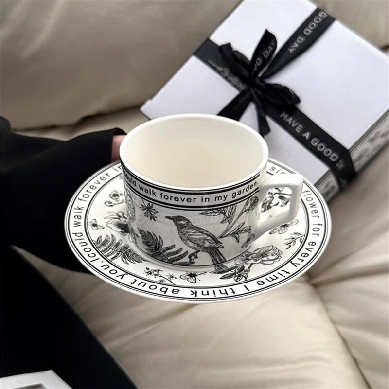 French Retro Midsummer Flower Ceramic Coffee & Tea Cup Set