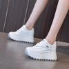 2025 autumn new 8cm muffin thick sole height increase women's single shoes Korean version versatile round head casual little white shoes women