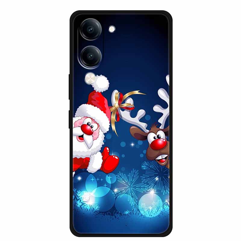 Christmas Case For Vivo Y04 Y04S Y37C Soft Silicone Phone Cover Funda For Vivo Y 04 04S 37C Black TPU Protective Bumper Casing
