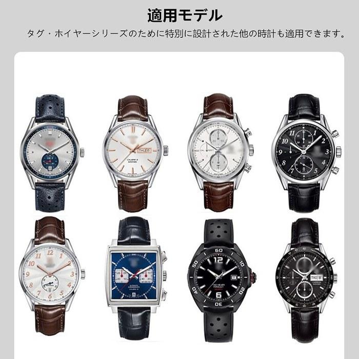[Nywing] TAG HEUER Watch Band 19mm 20mm 22mm Genuine Calf Leather with D Buckle - Black