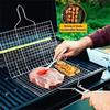 304 Stainless Steel BBQ Grill Barbecue Barbecue Kitchen Utensils Non-stick Basket Meat Vegetable Steak Massage Picnic Dining Bar