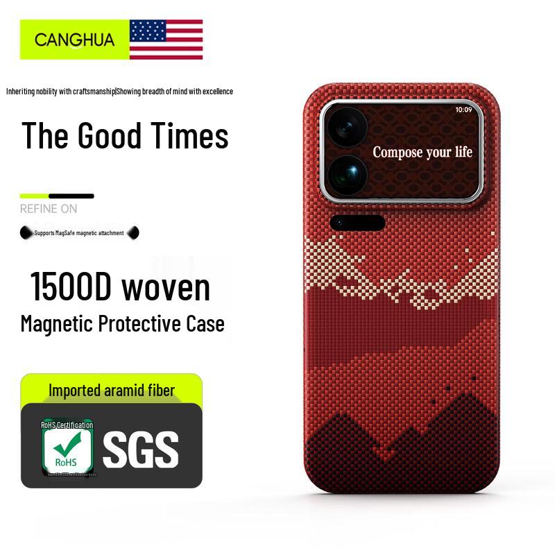 

Чохол для телефону CangHua Kevlar Aramid Fiber MagSafe для серії Xiaomi Mi 17 Mi 17 Pro Max