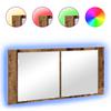 LED Mirror Cabinet Rustic Wood Style 100 x 12 x 45 cm Engineered Wood