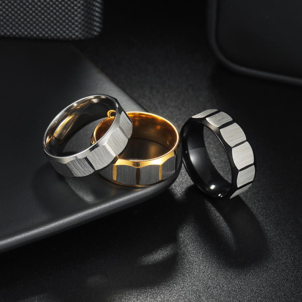 1pc Fashionable And Minimalist Brushed Stainless Steel Frosted Ring Men's wedding ring, holiday gift