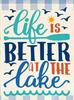 Life Is Better At the Lake Burlap Garden Ag 12"x18" Double Sided ZZJ WWL EEL