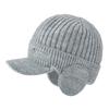 Winter Knit Cap with Brim and Ear Flaps for Men Warm, Stylish, and Comfortable Outdoor Sports Hat