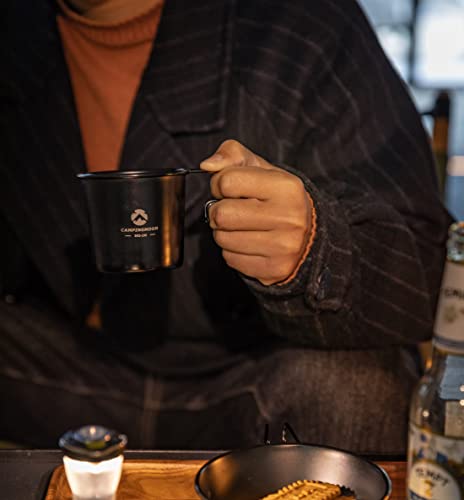 CAMPING MOON Solo Mug M Camping Mugs, Black, 4-Piece Set, 210ml, SOLO MUG BKS-190-4P