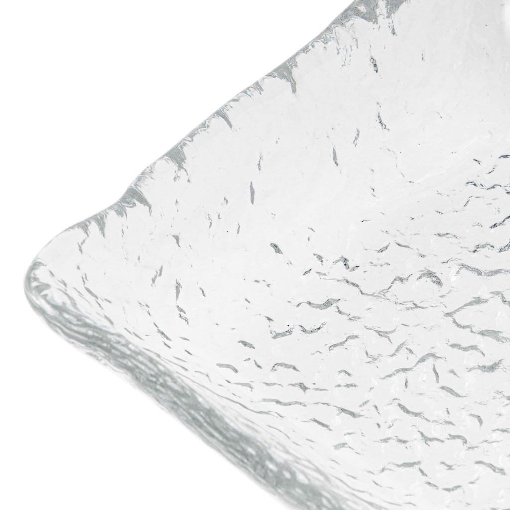 Aoyama Glass Square Plate, 11cm, Asatsuyu (morning dew) design, Made in Japan, AMG-MAY-10