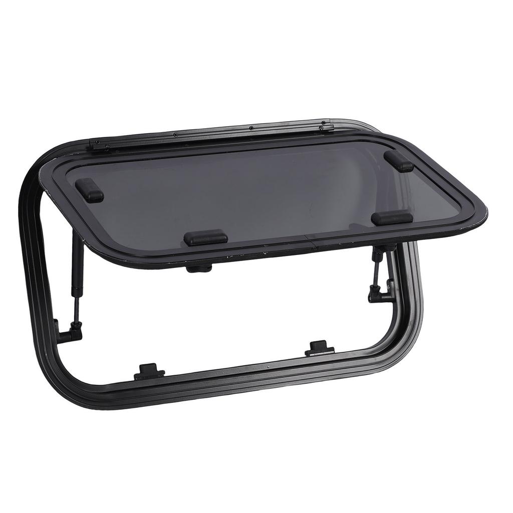 RV Exit Window 500x300mm Single Layer Tempered Glass Rain Proof RV Emergency EXIT Window with Net Screen Sunshade