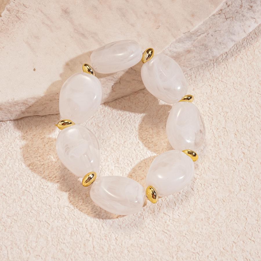 Неправильная имитация мрамора Овальные акриловые бусины Браслет-нить Браслет Женские украшения Аксессуар