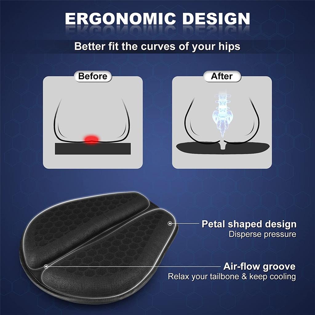 Foldable Motorcycle Gel Seat Cushion 3D Honeycomb Structure Shock Breathable Motorcycle Gel Seat Pad Gel Cushion For Seat