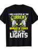 Electrician I Am A Keeper of The Current Lightning Graphic T-Shirt Men Women Funny Electric Worker Casual Short Sleeve Tee