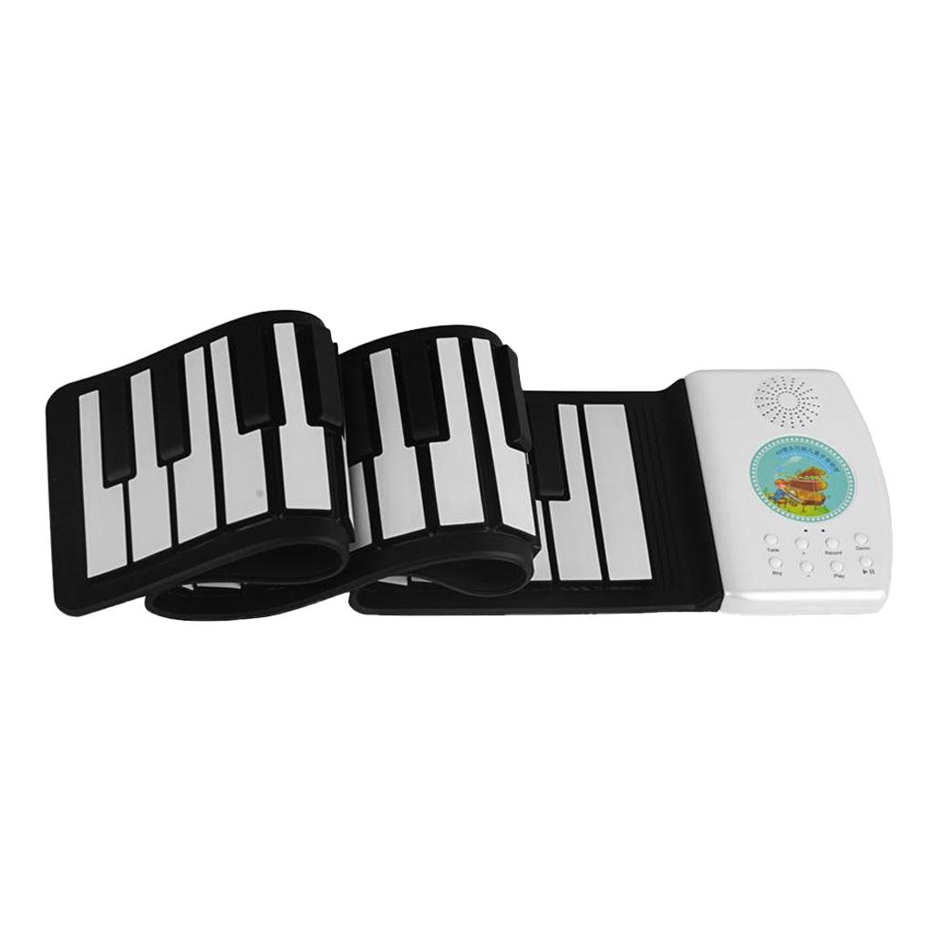 Portable 49 Keys Electronic Piano Rechargeable Children Flexible Roll Up Keyboard Musical Instrument Gift Colorful