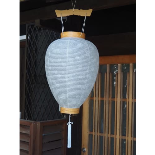 Urushi Product Gifu Paper Lantern, Bon Festival Lantern, Gosho Paper Lantern, LED Candle, Battery-Lighted, Cordless, 48cm Tall X 28cm Diameter, White,