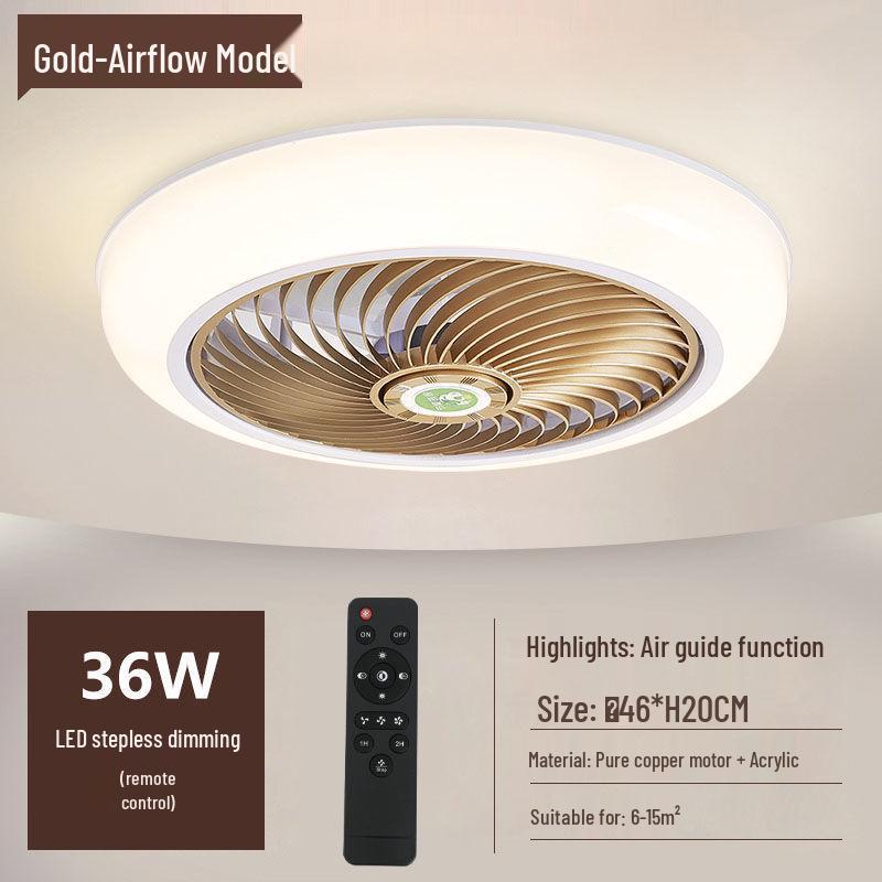 Ultra-thin Silent Ceiling Fan Light: Modern Invisible Chandelier for Bedroom, Living, and Dining Rooms