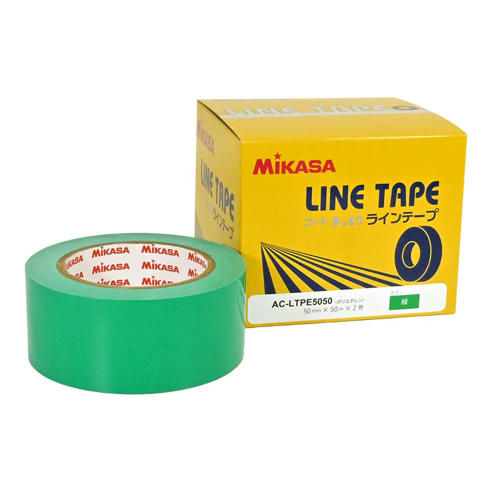 MIKASA Line Polyethylene 50mm Wide x 50m x 2 Tape, Green, (Non-Stretch), Rolls, AC-LTPE5050-G зелёный