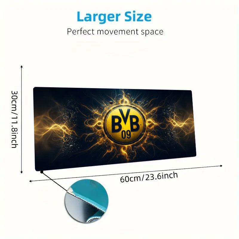 Borussia Großes Mauspad Große Gaming-Tischunterlage Rutschfest Laptop Tablet Großes Mauspad XXL Matte Mini-PC Spielmatte Mit Verriegeltem Rand
