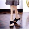 High Heels Women Square Toe Slippers Clip Toe Sandals Sexy Party Shoes Trend Woman Flip Flops 2025 New Summer Brand Pumps Mujer