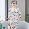 Elderly Women's Chinese Style 3/4 Sleeve Summer Outfit Set