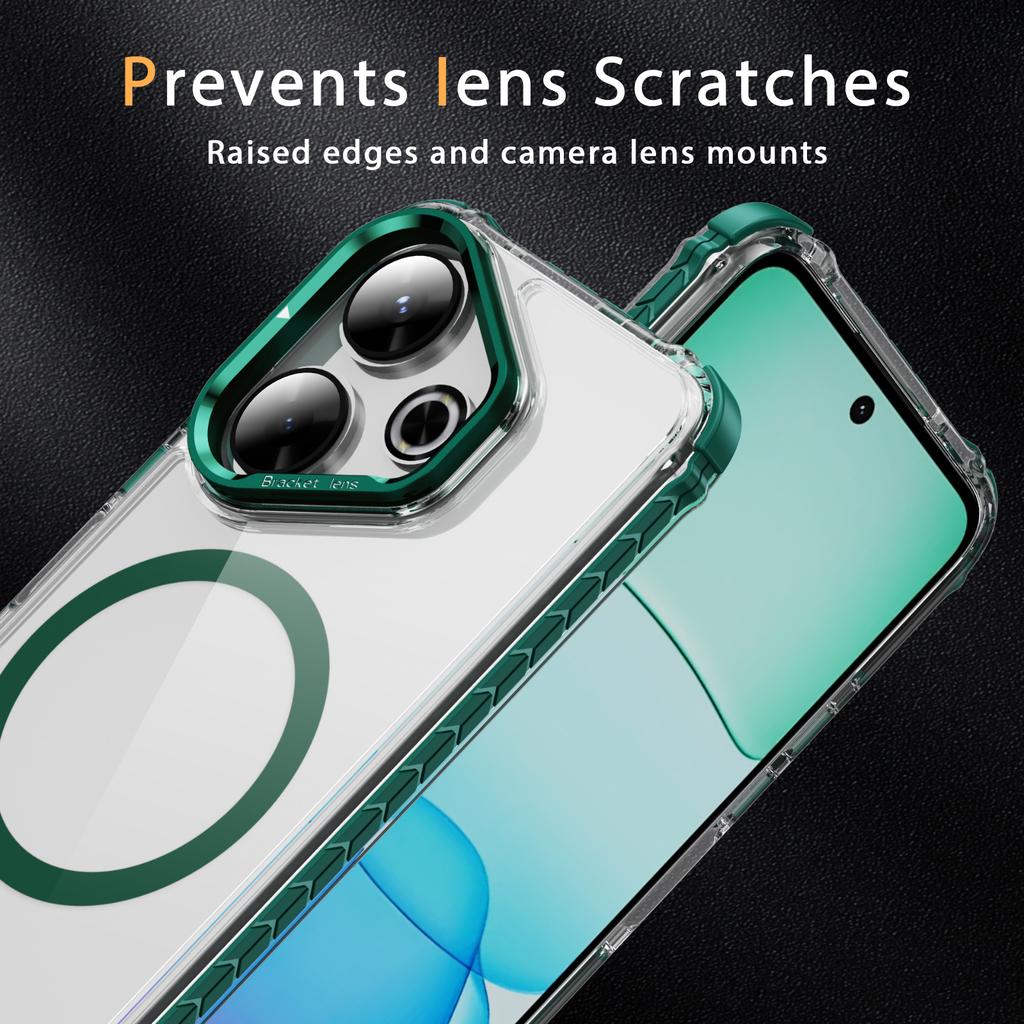 For Xiaomi Redmi 13 4G/5G Clear Phone Case with Lens Kickstand Cover Magnetic Case