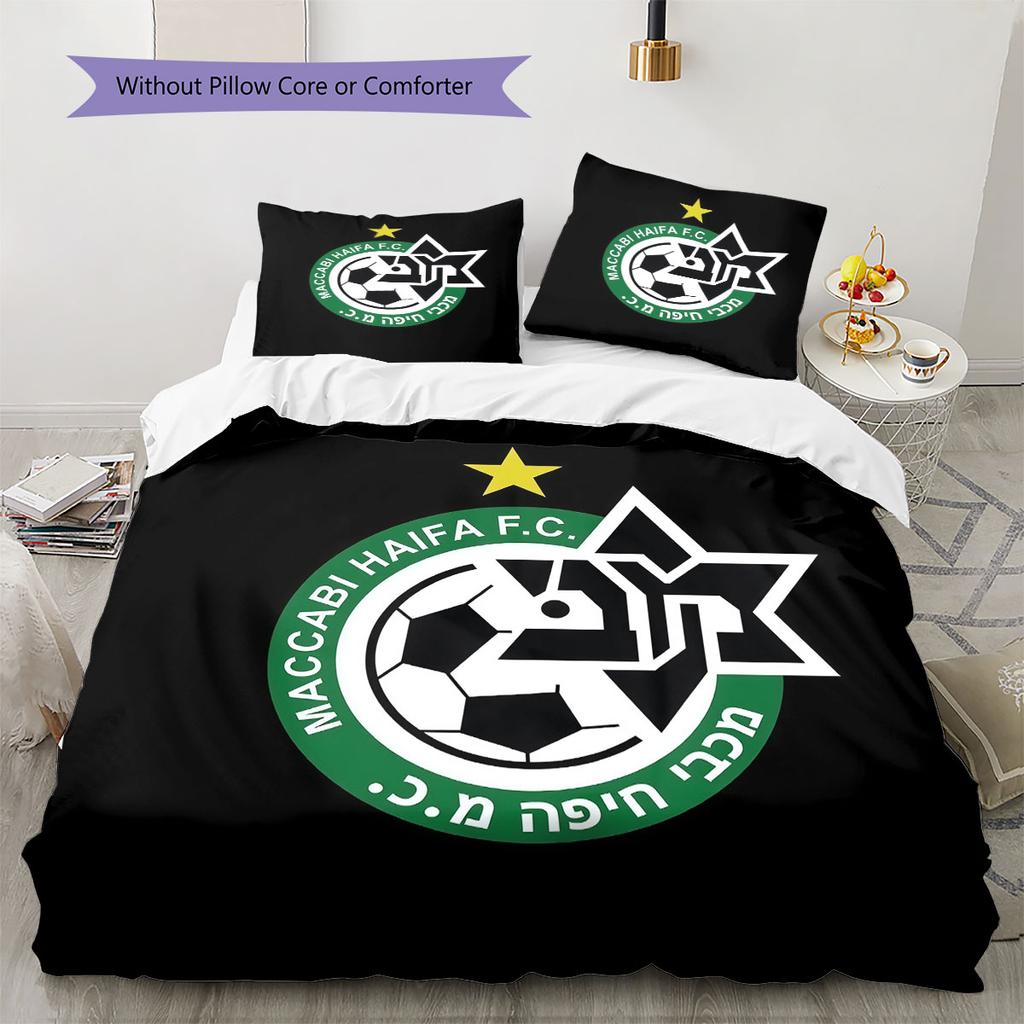 Maccabi Haifa Art Pattern Bedding Home Decoration Birthday Gift ( 1 duvet cover + 2 pillowcase, without core),fan merchandise.