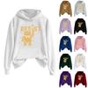 Ladies Fashion Casual Long Sleeve Printed Round Neck Hoodie Pullover Top